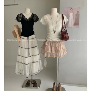 TRIANGLE - Chill Set (Cân nhắc kỹ, return is not welcomed) Mix set có bán lẻ áo dệt mỏng xuân hè và chân váy