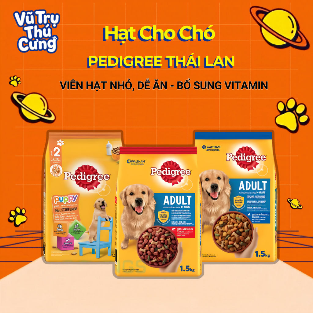 Thức Ăn Hạt Pedigree Cho Chó Bò Gà Nhiều Dinh Dưỡng