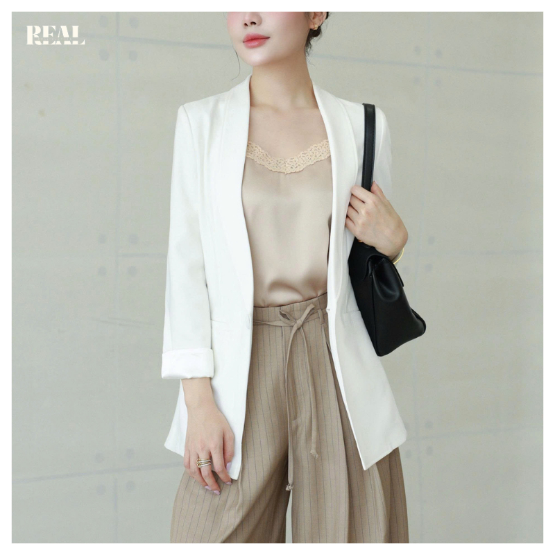 Blazer công sở dáng suông có lót HQ REAL CLOTHES (tổng hợp màu), sang trọng, vải Tuyết Hàn cao cấp
