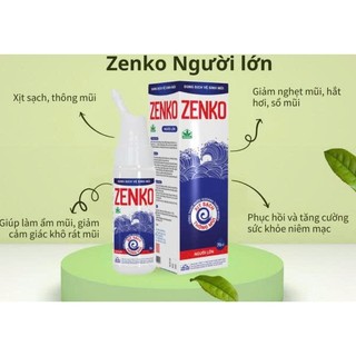 Dung dịch xịt vệ sinh mũi Zenko (Dược phẩm Nhất Nhất) - Bảo vệ mũi, ngừa khô mũi, nghẹt, sổ mũi, đau xoang