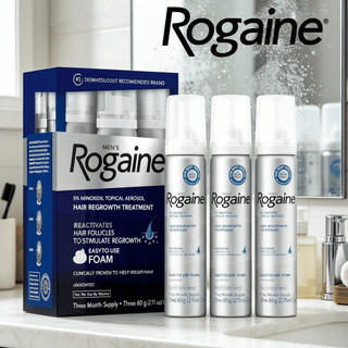 Bọt mọc tóc Rogaine 5% 60ml*3/Minoxidil phục hồi tóc thưa hói đầu cho nam