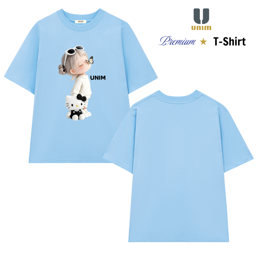 Áo Thun Em Bé Kitty Unim Fashion Chất Liệu Cotton Cao Cấp Form Rộng Co Giãn 2 Chiều Hình In Bền Đẹp