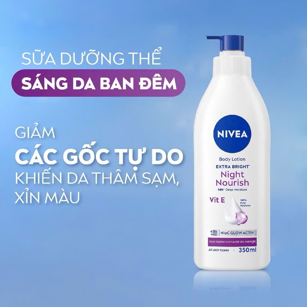 Sữa Dưỡng Thể NIVEA Dưỡng Sáng Mịn Da Ban Đêm (350 ml)