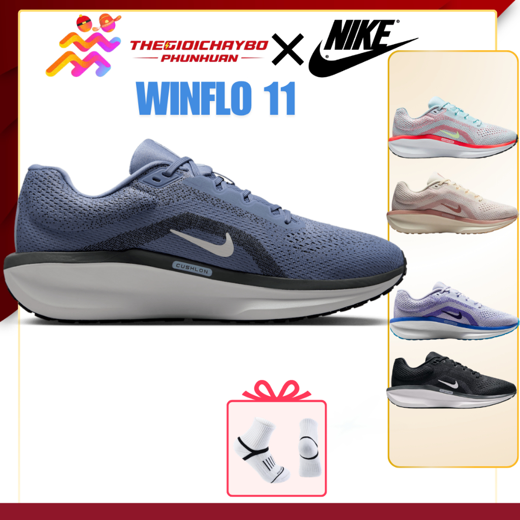 Giày Chạy Bộ Nike Winflo 11 Chính Hãng - Giày Thể Thao Tập Gym, Đi Bộ Đế Đệm Cushlon 3.0 Êm Ái