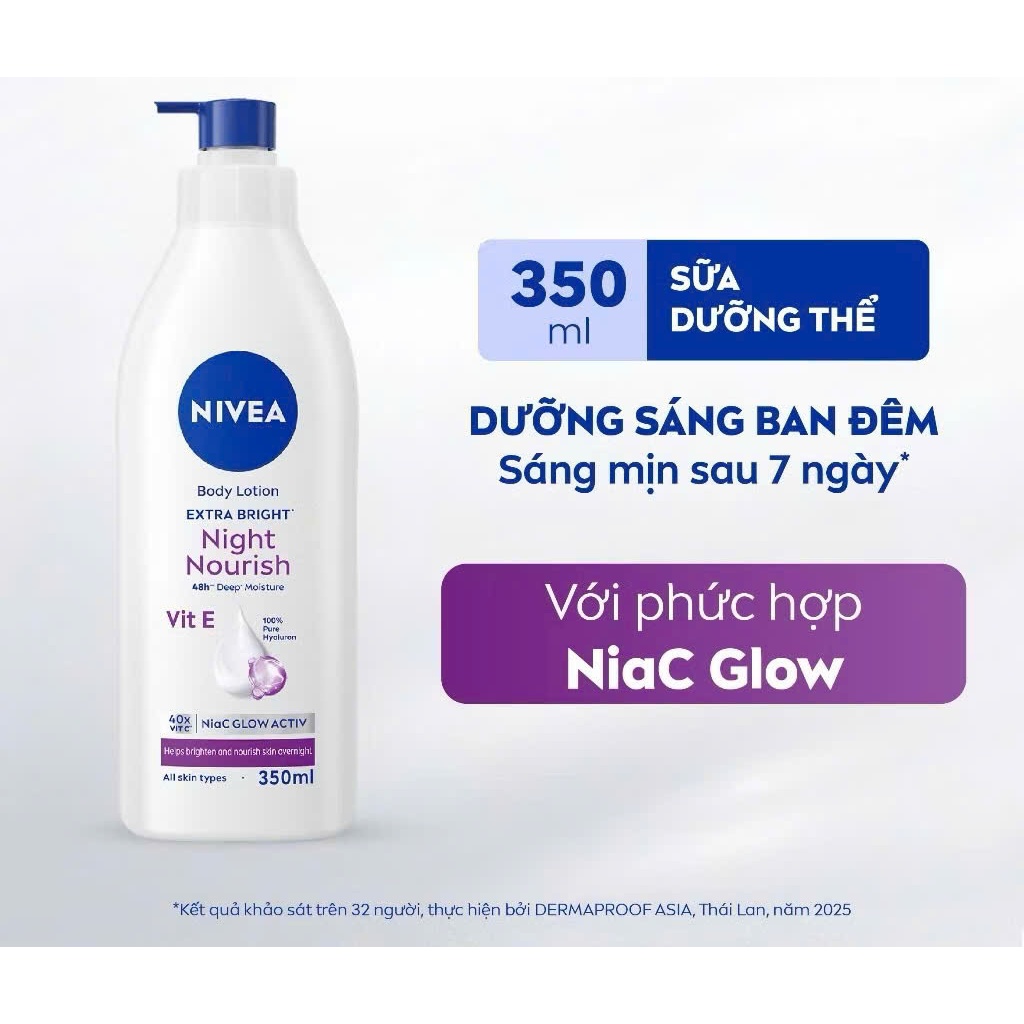 Sữa Dưỡng Thể NIVEA Dưỡng Sáng Mịn Da Ban Đêm (350 ml)