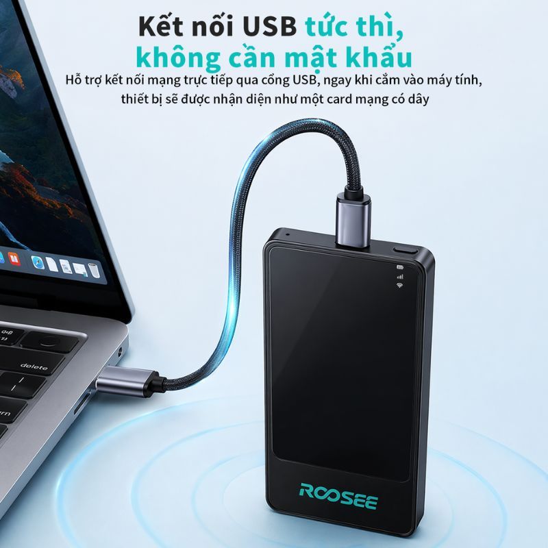 Bộ phát wifi 4G bỏ túi Roosee M800- không cần lắp sim, pin 5000mAh, ROOSEE mini app thao tác, ba nhà mạng chuyển đổi