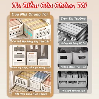 Khay Rổ Chữ Nhật Nhiều Kích Thước, Giỏ Nhựa Đựng Đồ Đa Năng Tiện Lợi, Hộp Sắp Xếp Nhà Cửa Cho Nhà