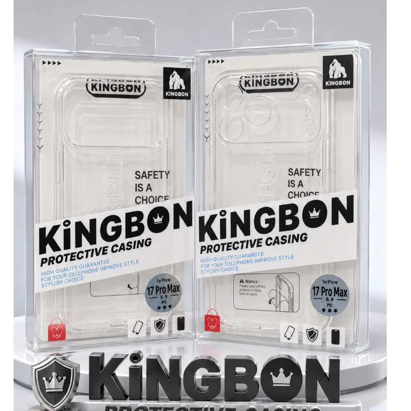 Ốp Lưng iPhone KiNGBON PC Nhựa Trong Suốt Chống Ố cho iP 11 đến 17 Pro Max