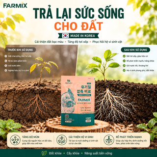 Phân Gà Viên Nén FARMIX 1KG Hàn Quốc - Phân Hữu Cơ Tan Chậm Cho Rau Màu, Hoa Kiểng