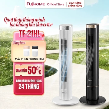 Quạt tháp làm mát thông minh lọc không khí FUJIHOME SmartWind TF-21HL, quạt cây đứng không cánh gia đình tiết kiệm điện