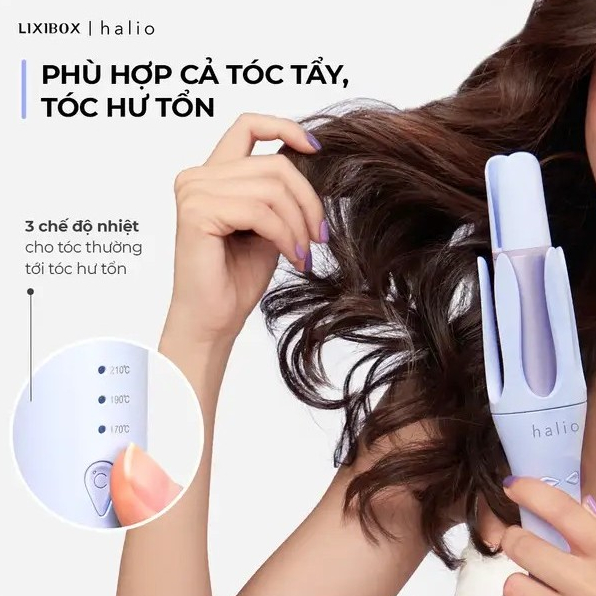 [VHL x LIXIBOX] PREMIUM - Máy Uốn Tóc Tự Động Xoay Halio InstaCurl Premium Automatic Tặng Bông Tẩy Trang Silcot