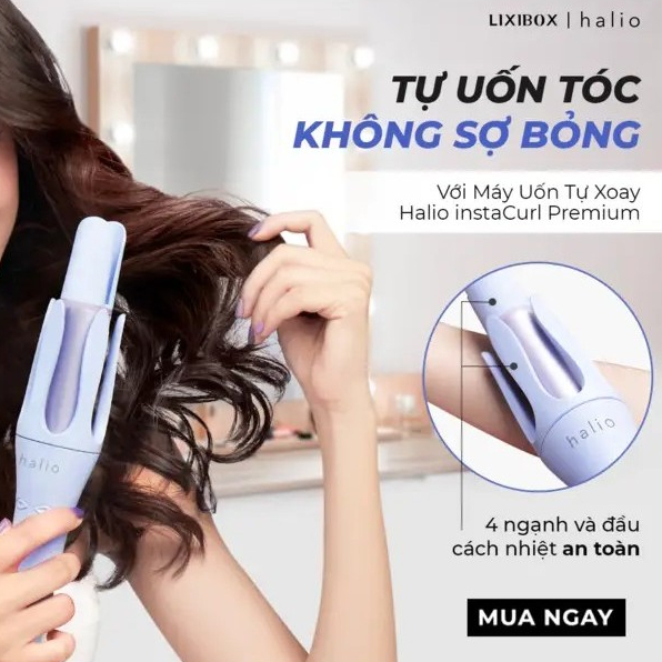 [VHL x LIXIBOX] PREMIUM - Máy Uốn Tóc Tự Động Xoay Halio InstaCurl Premium Automatic Tặng Bông Tẩy Trang Silcot