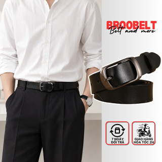 Thắt lưng nam nữ mặt đen phong cách Hàn Quốc, dây nịt da thật unisex đi học, đi làm bản 2.8cm TL75