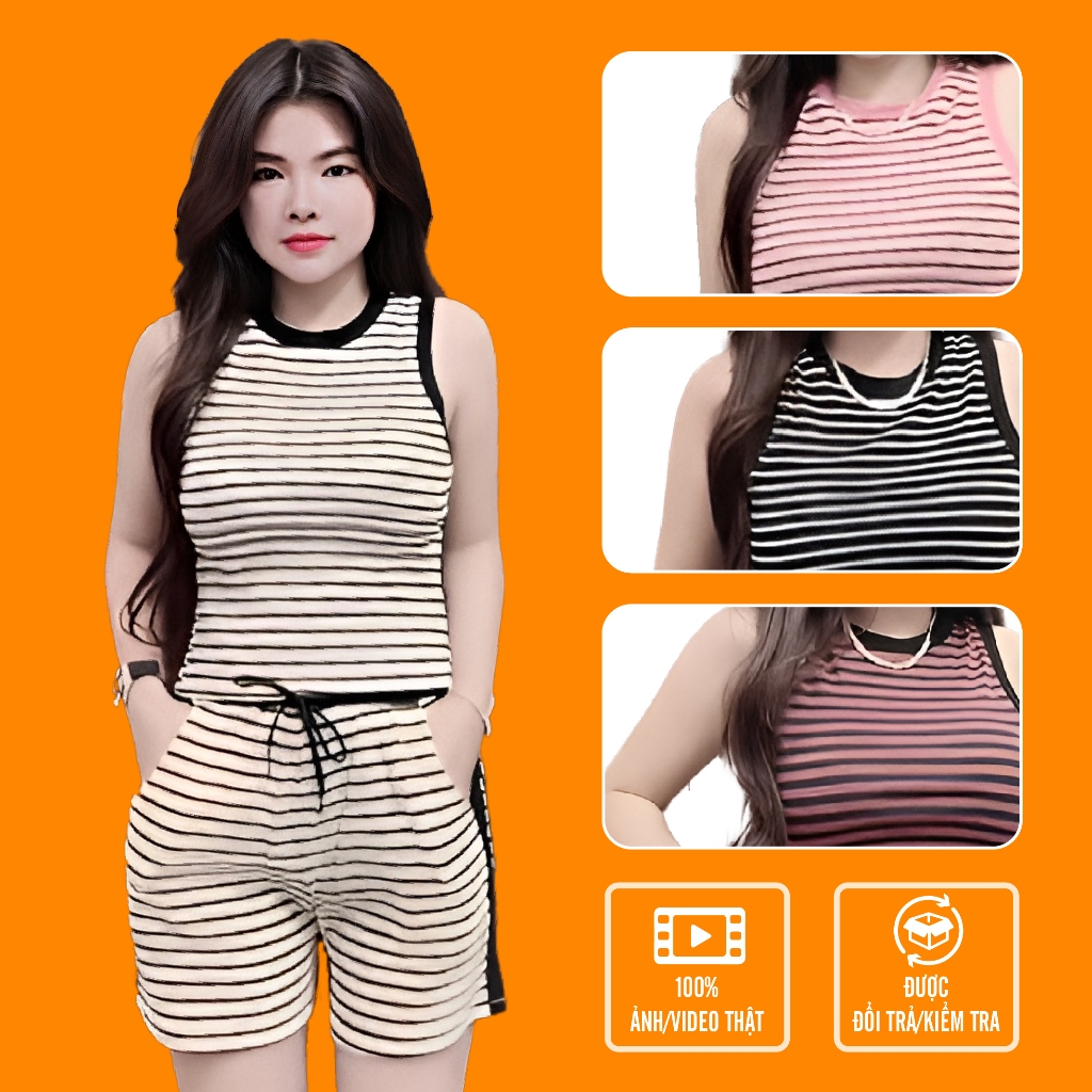 Đồ Bộ Nữ Đồ Mặc Nhà Mùa Hè 𝗟𝗮𝗻𝗹𝗲𝗲 𝗙𝗮𝘀𝗵𝗶𝗼𝗻 Mã 0S