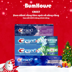 Kem Đánh Trắng Răng Crest 3D White Radiant Mint/ Advanced Whitening / Deep Clean/ Pro Health Advanced Đủ Mùi Hương