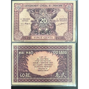 Sưu Tầm Đông Dương 20 cents 1942 - Chất Lượng Đẹp
