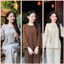 Set đồ lam đồ phật tử tay xếp ly vải đũi linen tiêu thanh lịch và duyên dáng| Đồ Lam An Nhiên