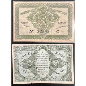 Sưu Tầm French Indochina 5 cents 1942 Ideo
