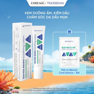 Kem dưỡng ẩm da dầu mụn hỗ trợ làm khỏe và ổn định làn da Trioderma Gentle Matte Soothing Lotion 40g