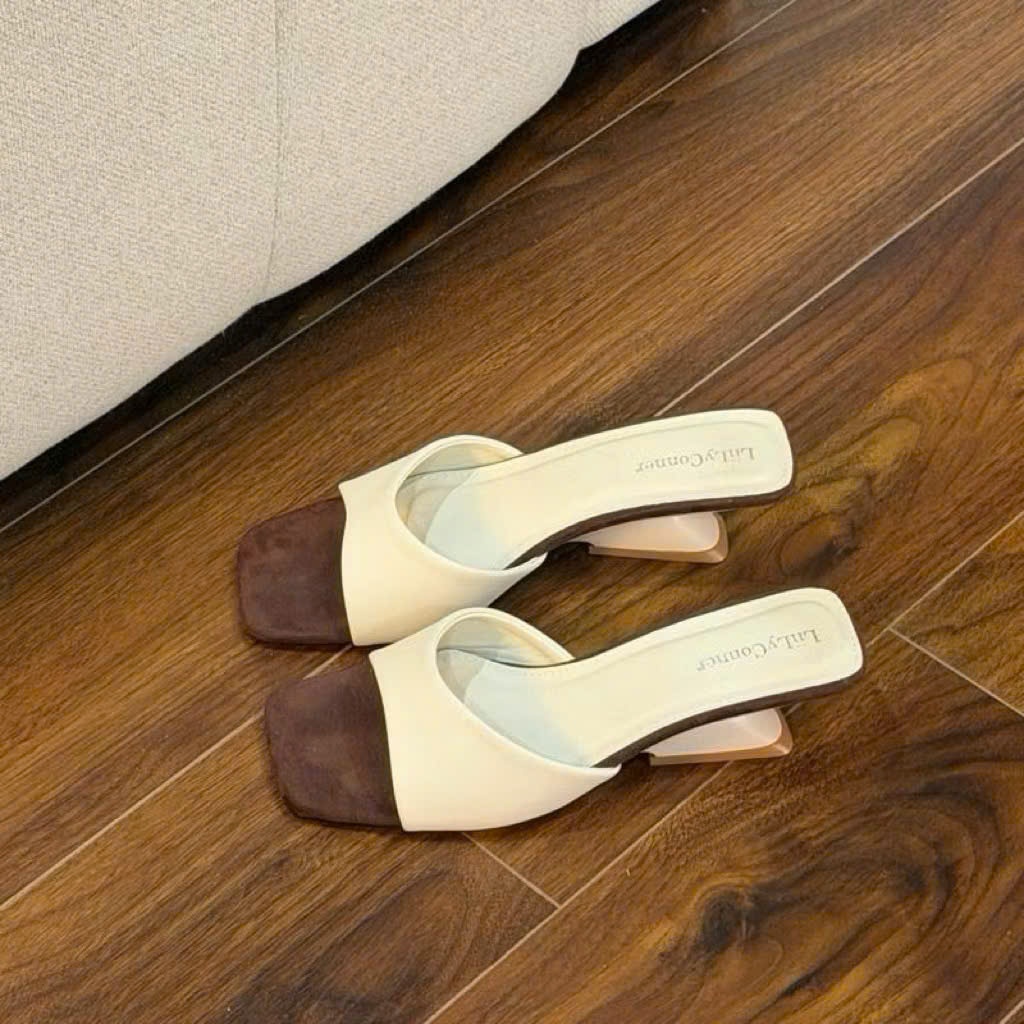 Dép Xuồng Nữ Mũi Vuông Gót 5cm Quai Bảng Mềm Êm Chân – Dép Đế Xuồng Kiểu Dáng Mới Thanh Lịch Dễ Phối Đồ