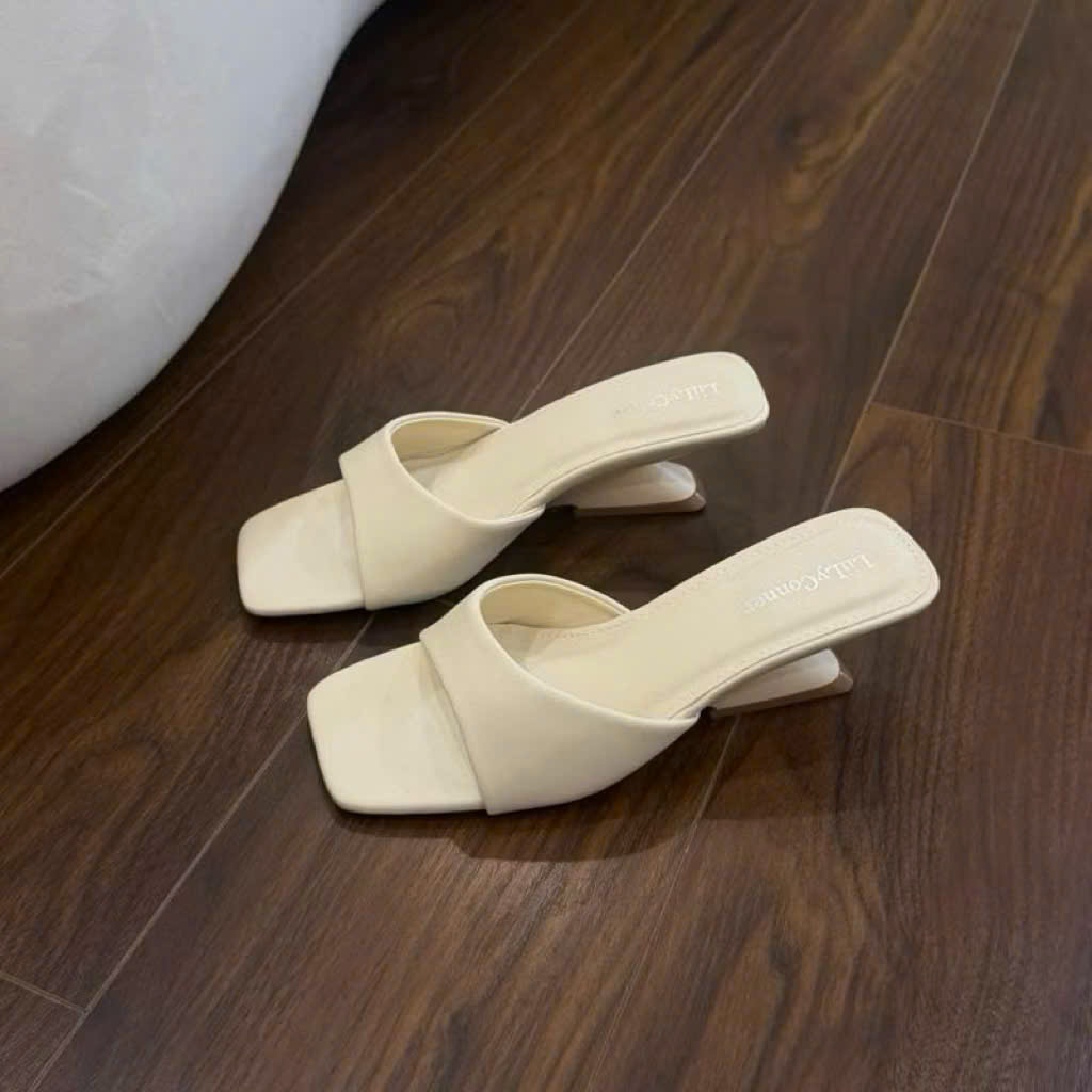 Dép Xuồng Nữ Mũi Vuông Gót 5cm Quai Bảng Mềm Êm Chân – Dép Đế Xuồng Kiểu Dáng Mới Thanh Lịch Dễ Phối Đồ