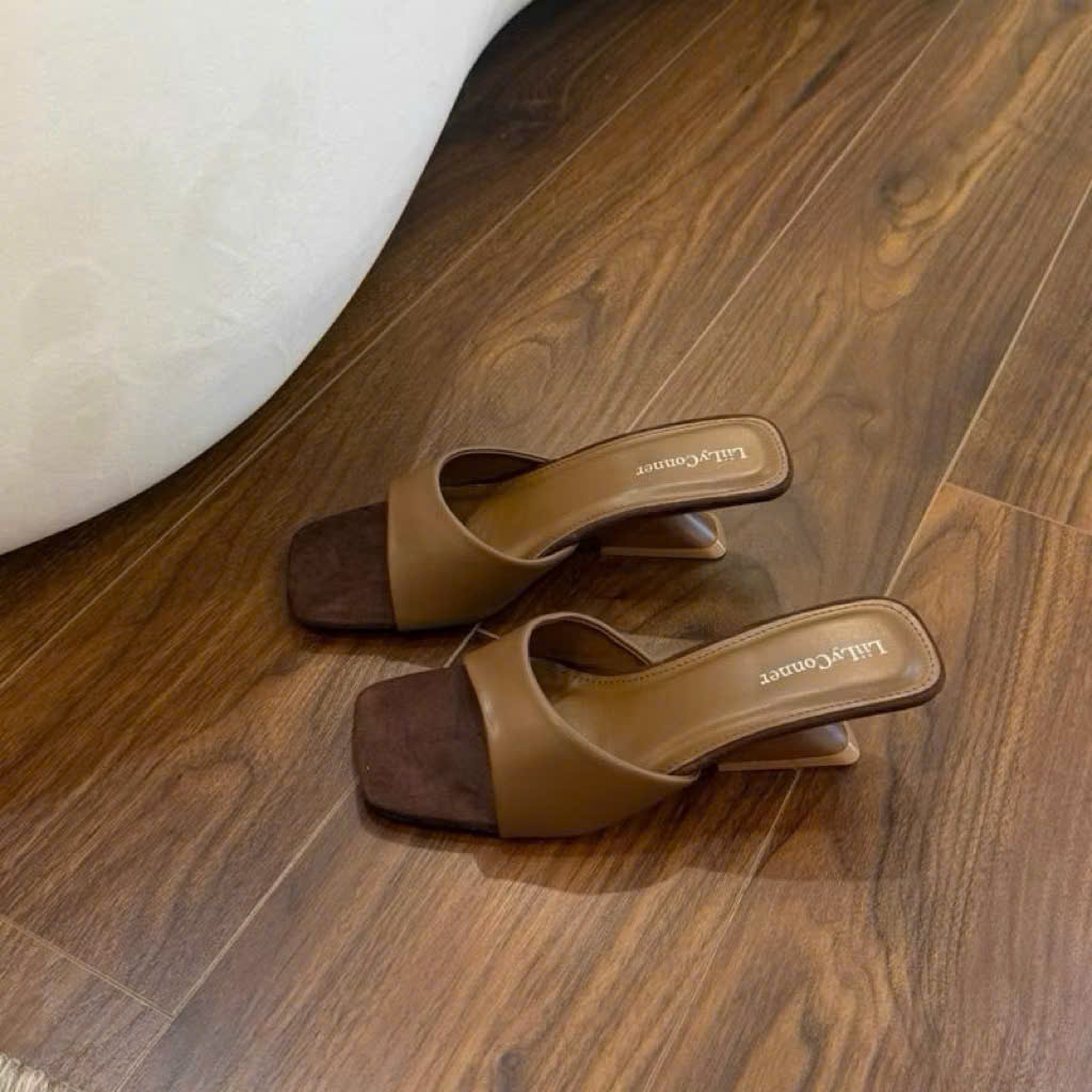 Dép Xuồng Nữ Mũi Vuông Gót 5cm Quai Bảng Mềm Êm Chân – Dép Đế Xuồng Kiểu Dáng Mới Thanh Lịch Dễ Phối Đồ