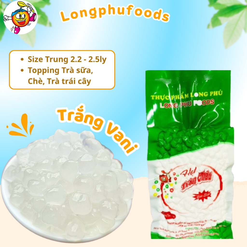 Trân Châu Đặc Biệt LONG PHÚ gói 1kg - Topping Nguyên Liệu Trà Sữa, Chè