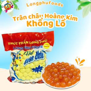 Trân châu hoàng kim KHỔNG LỒ LONG PHÚ gói 1kg - Topping nguyên liệu trà sữa, chè.