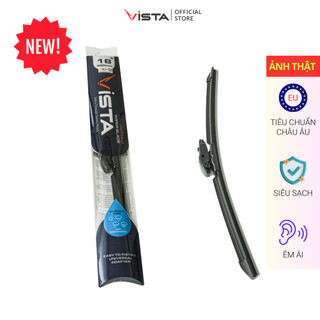 Gạt Mưa Vista Thân Mềm Cao Cấp - Ecoflat - Tiêu Chuẩn Cho Xe Ô Tô Vinfast Lux A2.0 (A20) - Lưỡi Silicon - Sạch Êm