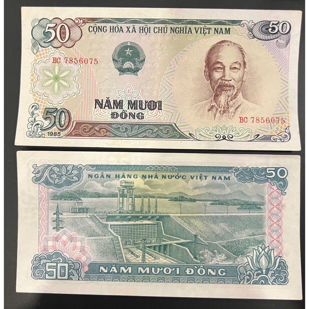 [478003] Sưu Tầm Việt Nam  50 đồng 1985 đập thuỷ điện AUNC