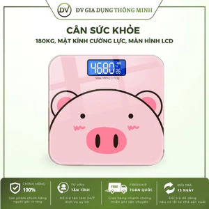 Cân sức khỏe cân điện tử hình heo hồng có độ chính xác cao, trọng lượng tối đa tới 180kg