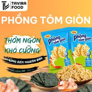 [Combo Giá Hời] Snack Phồng Tôm Gói Lớn 32g Nhà Tavira – Đồ Ăn Vặt Quốc Dân Vị Truyền Thống Và Rong Biển