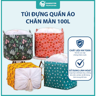 Túi đựng quần áo chăn màn 100L chống nước chống bụi chất liệu bền đẹp gấp gọn tiện lợi