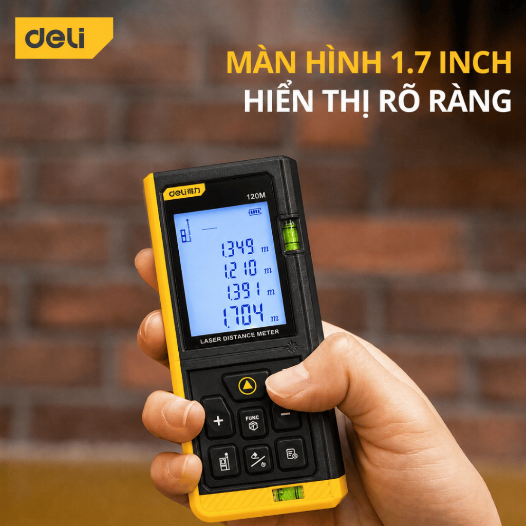 [HỎA TỐC] Thước Đo Khoảng Cách Laser Deli Chính Hãng Đa Năng Chính Xác Bỏ Túi Nhỏ Gọn Sai Số +-5mm