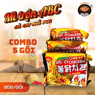 [Combo 5] Mì trộn ABC vị gà cay phô mai 80g, thơm ngon vị cay nhẹ | Mì Việt Casumo - Hàng Indonesia