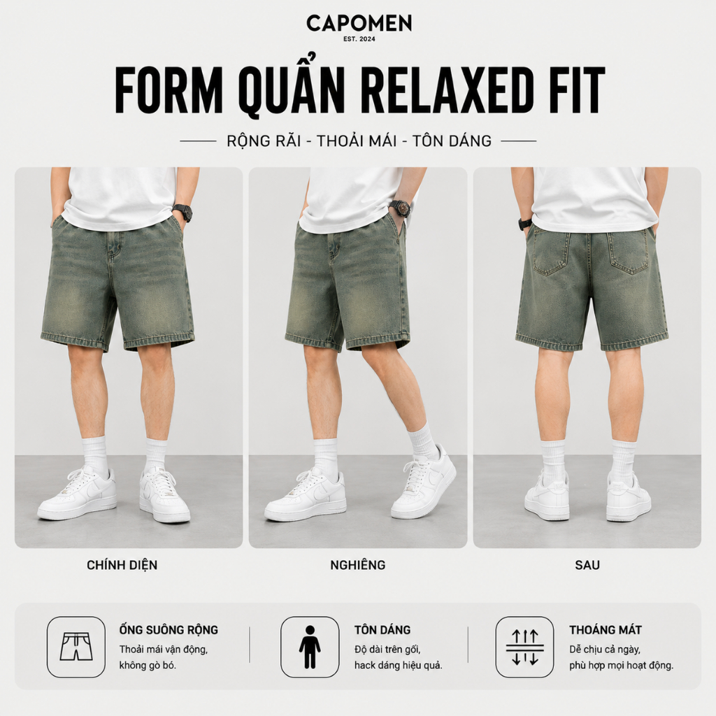 Quần short jean nam cạp khuy nửa chun co giãn thoải mái, thời trang năng động (JKC1) | BigBuy360 - bigbuy360.vn