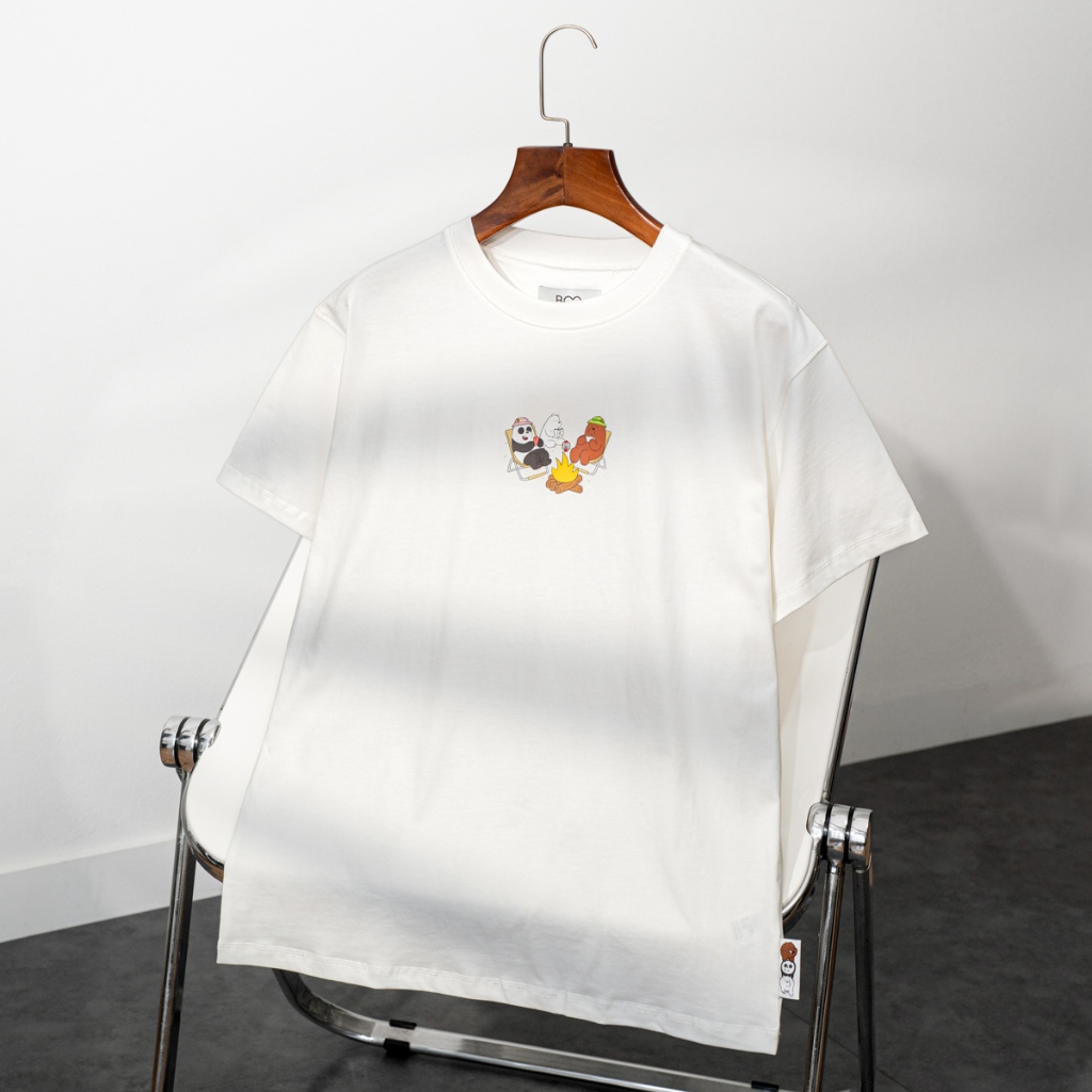 [BST We Bare Bears] Áo Thun BOO Unisex Form Overfit In Tràn Hình Gấu Ngộ Nghĩnh Đáng Yêu, Chất Liệu Thoáng Mát, Dày Dặn