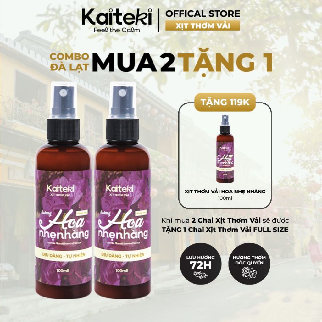 (Mua 2 Tặng 1) Xịt Thơm Quần Áo Hoa Hội An 100ml, Xịt Thơm Phòng Thơm Lâu Khử Mùi, Nước Hoa Xịt Phòng