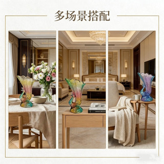 Bình Thuỷ Tinh công phong thủy hình chim công sang xịn