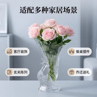 Bình Thuỷ Tinh công phong thủy hình chim công sang xịn
