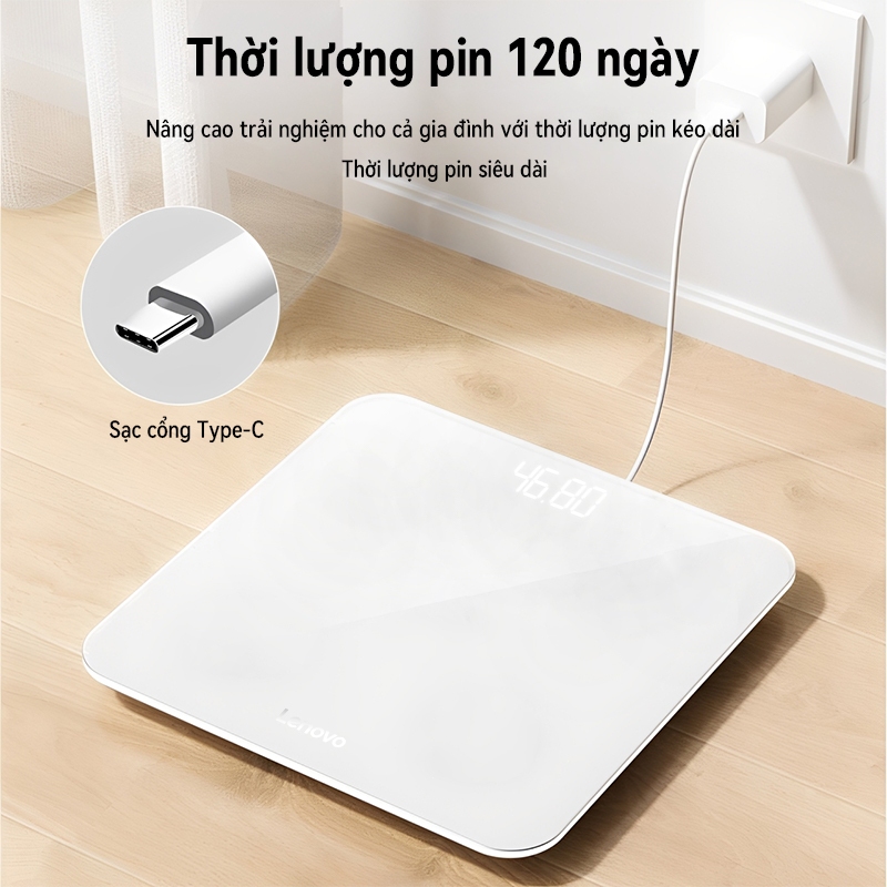 Cân sức khỏe gia đình xịn -  Lenovo Cân điện tử có thể sạc được (Ko cần mua pin) - Bền tốt, độ chính xác cao của
