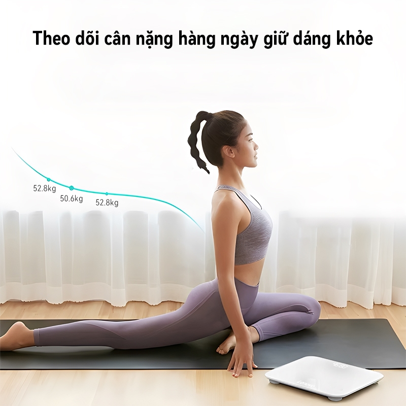 Cân sức khỏe gia đình xịn -  Lenovo Cân điện tử có thể sạc được (Ko cần mua pin) - Bền tốt, độ chính xác cao của