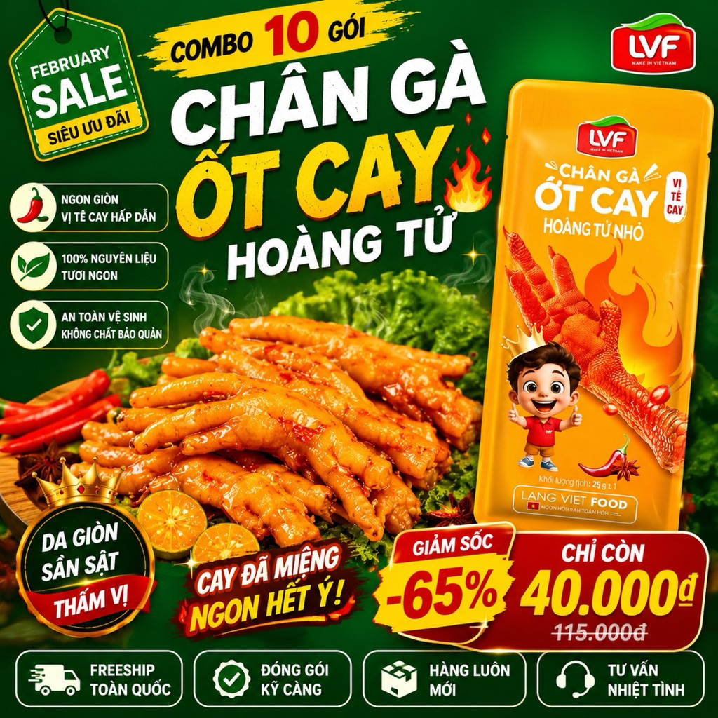COMBO 10 CHÂN GÀ HOÀNG TỬ NHỎ MÀU VANG