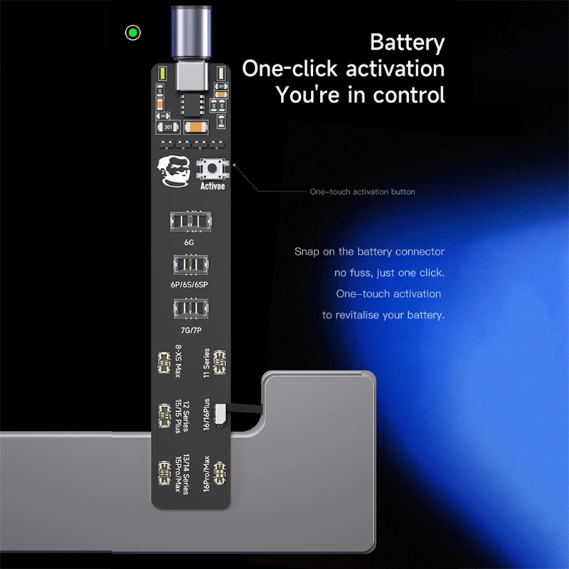 Bảng mạch kích pin 5G-16PM MECHANIC F009 kích hoạt pin điện thoại cạn áp, ngủ pin, không cần tháo rời