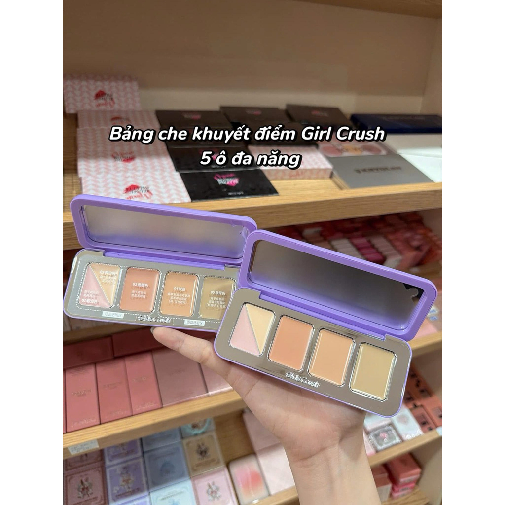 Bảng Che Khuyết Điểm Girl Crush 5 Ô Đa Năng - Corrector Che Mụn Quầng Thâm Tạo Khối Highlight Nội Địa Trung