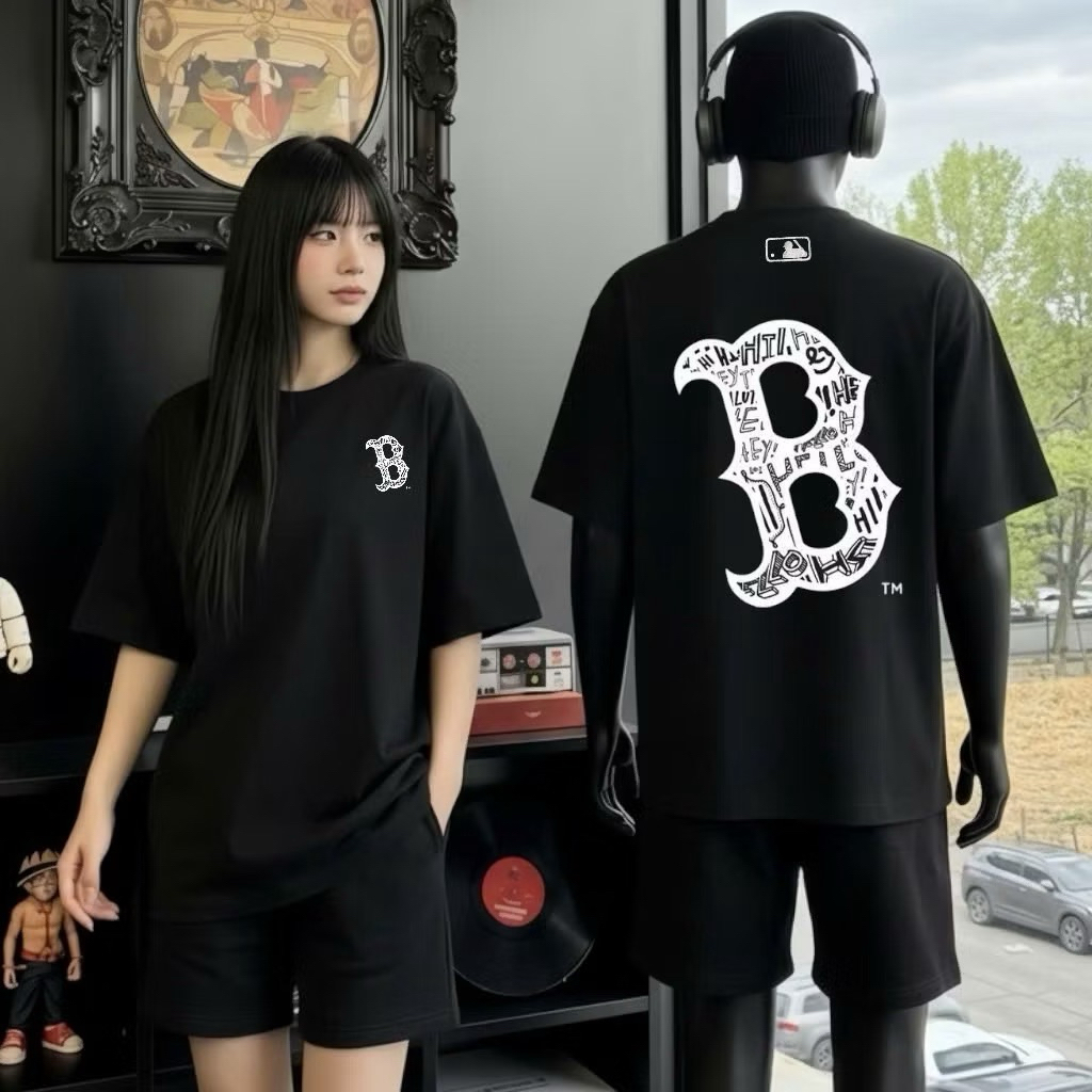 Áo Phông MLB nam nữ cao cấp 100% cotton co giãn 2 chiều, mềm mại thấm hút mồ hôi - B Trắng