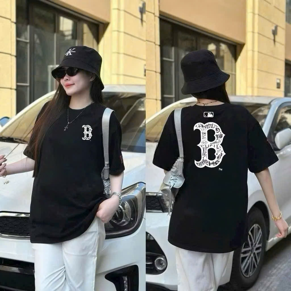 Áo Phông MLB nam nữ cao cấp 100% cotton co giãn 2 chiều, mềm mại thấm hút mồ hôi - B Trắng