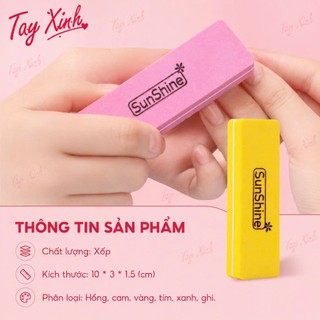 Phao Mịn Chà Móng Tay Xinh 2 Mặt 100/180 - Buffer Dũa Móng Xốp Mini, Làm Mịn Bề Mặt Móng, Dụng Cụ Nail Chuyên Nghiệp