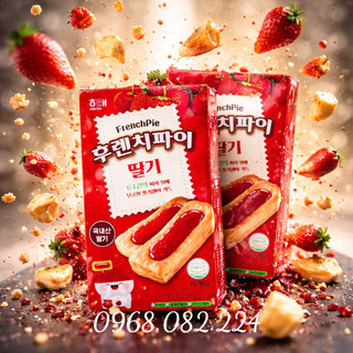 Bánh Nướng Mứt Dâu/Mứt Táo French Pie Haitai Hộp 192G - 해태)후렌치파이사과/딸기 192G