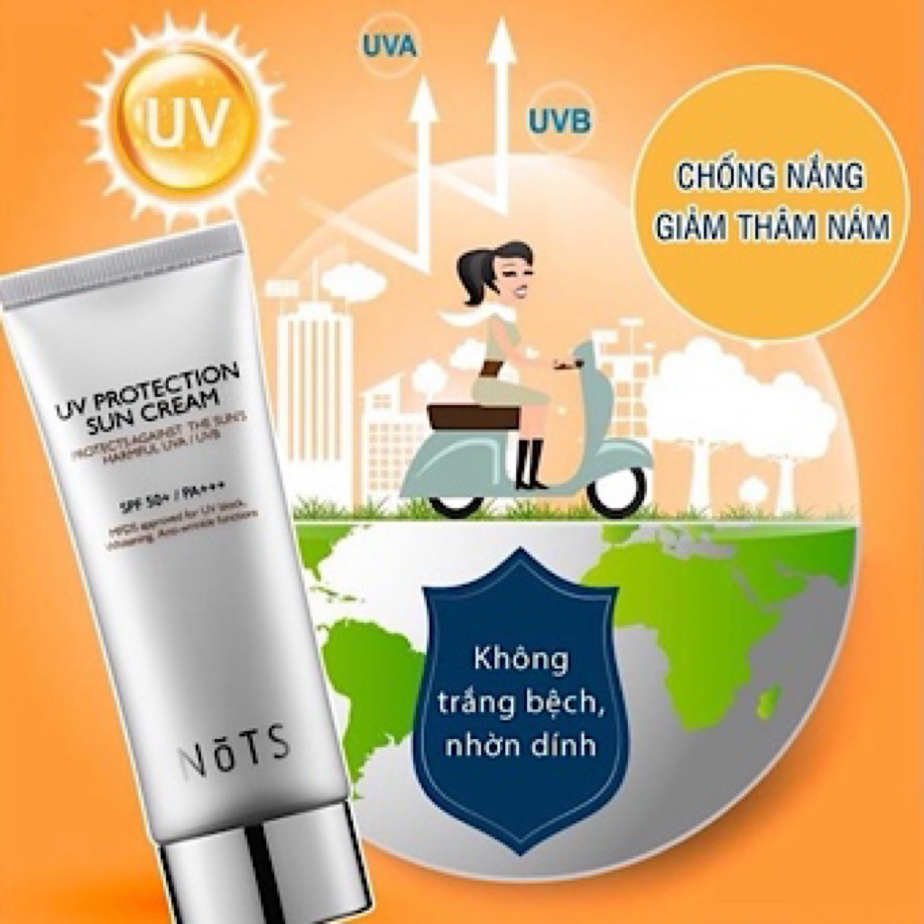 Kem chống nắng Hàn Quốc NoTS SPF50+ PA++++ Chống nắng dưỡng trắng nâng tone da Korean Sunscreen